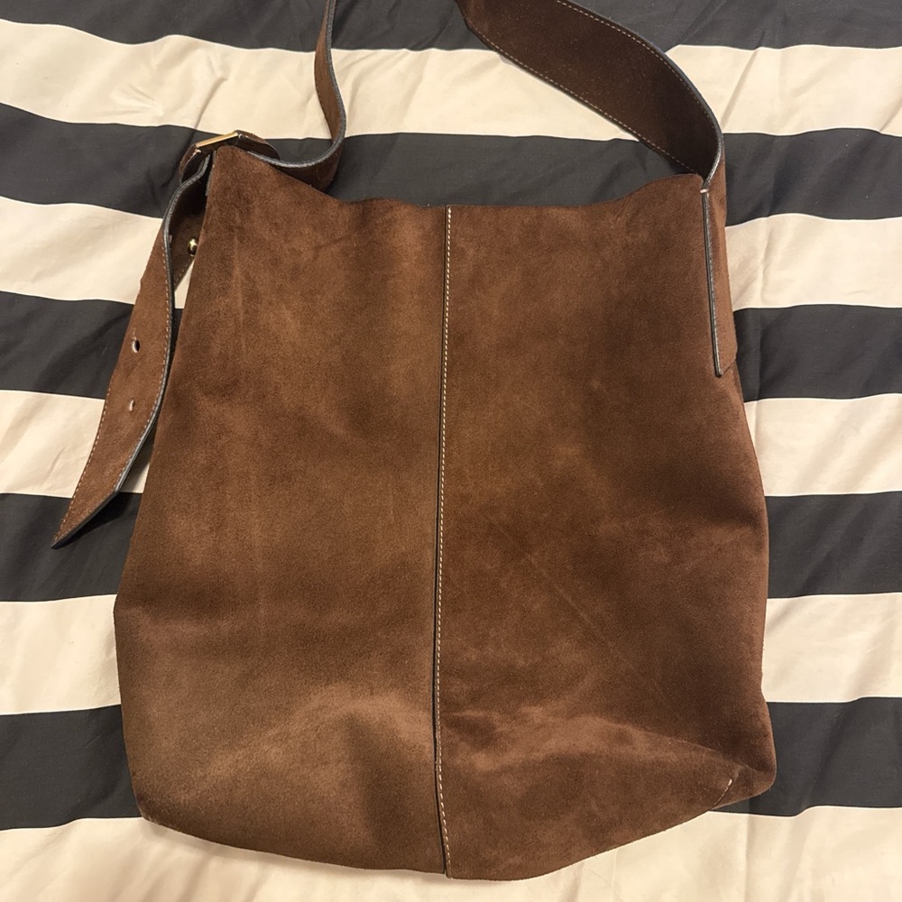 Banana Republic Rich Brown Suede Shoulder Bag